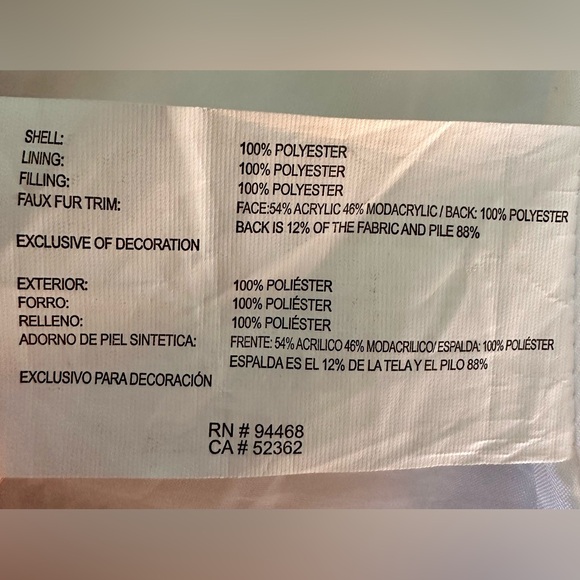 Nautica White Puffer Jacket ski coat Faux Fur Hood white with black highlights M - Picture 11 of 17